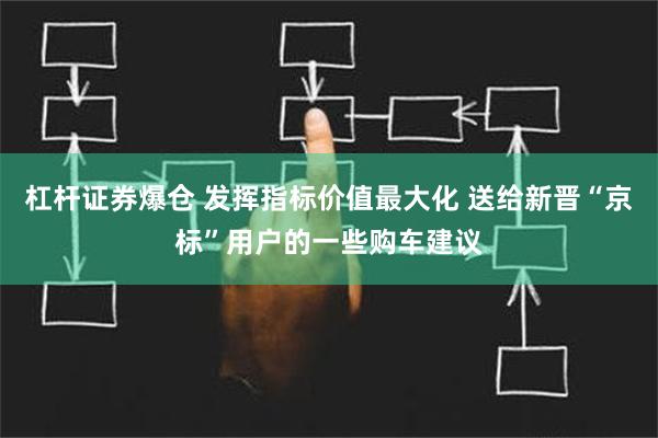 杠杆证券爆仓 发挥指标价值最大化 送给新晋“京标”用户的一些购车建议