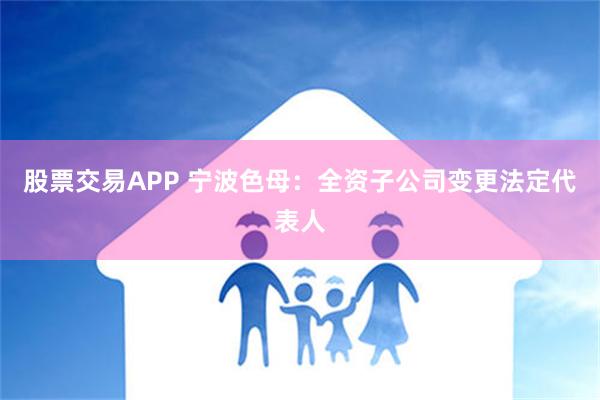 股票交易APP 宁波色母：全资子公司变更法定代表人