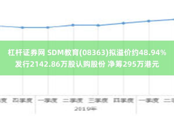 杠杆证券网 SDM教育(08363)拟溢价约48.94%发行2142.86万股认购股份 净筹295万港元