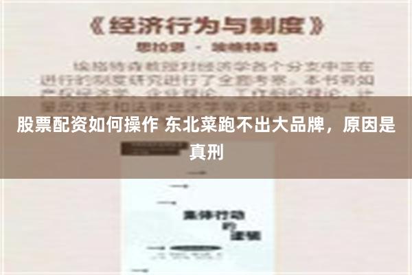 股票配资如何操作 东北菜跑不出大品牌，原因是真刑