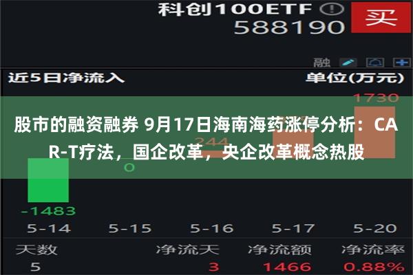 股市的融资融券 9月17日海南海药涨停分析：CAR-T疗法，国企改革，央企改革概念热股